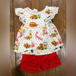 Chik-Fil-A Boutique top and shorts.
